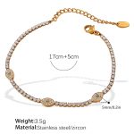 color: SL165WEG White Zircon Gold Bracelet