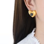 color: F969-Black Faceted Zircon Earrings
