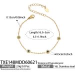 color: TXE148-Green Zircon Gold Bracelet 16.5+5cm