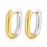 color: 4.0 Oval Two-tone Gold Ear Cuff