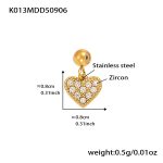 color: K013-Gold Heart Zircon Pendant