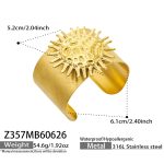 color: Z357-Hammered Big Sun Gold Width Bangle