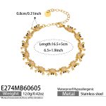 color: E274-Inlaid Zircon Crab Gold Bracelet 16.5+5cm