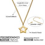 color: P003-Gold Shell Necklace 40.5+5cm
