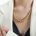 color: P1778-Gold Necklace -47+5cm