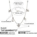 color: TXP386-B Style Multi-pendant Zircon Steel Color Necklace
