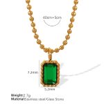 color: XL99 Glass Stone Gold Necklace