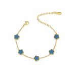 color: Five-petal Flower Sky Blue Color Shell Bracelet