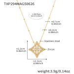 color: TXP294-Gold 5A Zircon Necklace 42+5cm