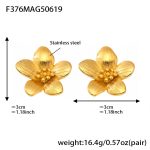 color: F376-Gold Sunflower Earrings