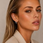 Simple Hammered Ear Ring Stainless Steel Plated 18K Gold Light Luxury Simple Bracelet Earrings Earrings Female Accessories