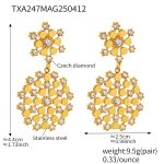 color: TXF247-Gold Zircon Earrings
