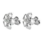 color: Five-petal Flower Stud Earrings 1 Steel Color