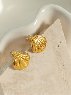 Graceful Personality High-Grade Earrings Earrings Simple Shell Semicircle Ear Ring Retro Cold Earrings