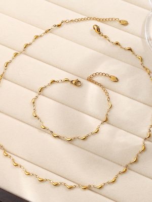 Small Bananas Shape Advanced Necklace Stainless Steel 18K Gold Plating Personality Trendy Bracelet