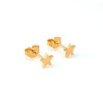 color: Five-pointed Star Stud Earrings Gold MS-232C