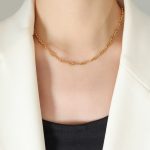 color: P1190-Gold Necklace -40+5cm
