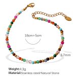 color: SL134CRG Natural Colorful Stone Gold Bracelet