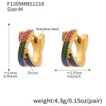 color: F1209-Colorful Zircon Earrings -Medium