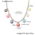 color: P158-Steel Color diy Necklace 50+5cm