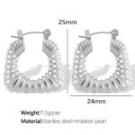 color: EH294 Acrylic Bead Silver Earrings