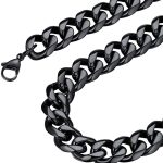 color: Width 3.5mm Stainless Steel Black / size: 18+5cm Bracelet