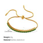 color: SL465GNG3.3MM Green Zircon Bracelet