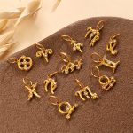 New Personalized Diamond Twelve Constellation Pendant Stainless Steel Light Luxury Advanced All-Match Accessories