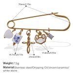 color: BZ06CRG Multi-element Gold Brooch Pin
