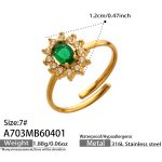 color: A703-Green Color Zircon Gold Ring / size: US 7