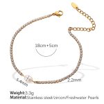 color: SL121WEG White Zircon Gold Bracelet