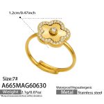 color: A665-Flower Set with Zircon Gold Open Ring