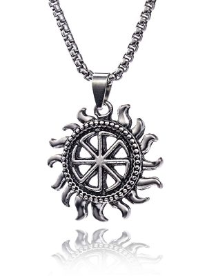 Spiral Pearl Chain Necklace Stainless Steel Retro Pendant Ornaments