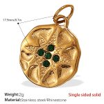 color: PJ487GNG Green Rhinestone Gold Pendant