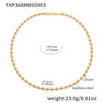 color: TXP368-Gold Heart Zircon Necklace 43cm
