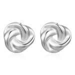 color: Irregular Twist Texture Earrings Steel Color MS-416
