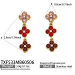 color: TXF533-Red Color Zircon Earrings