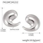 color: F411-Steel Color Earrings