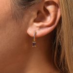 color: F1667-Gold Purple Zircon Earrings