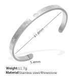color: SZ216WES White Rhinestone Silver Bangle