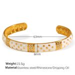 color: SZ192WEG White Enamel Gold Bangle