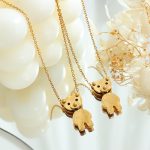 Cartoon Cute Bear Pendant Necklace Women's Design Clavicle Chain Stainless Steel Jewelry