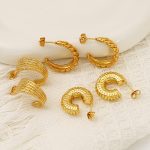 Elegant stainless steel earrings, women’s high-end vintage statement earrings