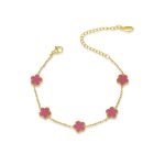 color: Five-petal Flower Pink Color Shell Bracelet