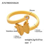 color: A767-Gold Butterfly Ring