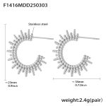 color: F1416-Steel Color Earrings