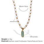 color: XL588GNG Natural Stone Freshwater Pearl Necklace