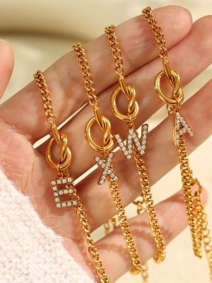 Single Product Jewelry New 26 Letter Bracelet All-Matching Graceful Advanced Diamond-Studded Design