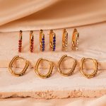 18K Gold Inlaid Zircon Stainless Steel Earrings Women's Light Luxury Ear Clip All-Match Earrings