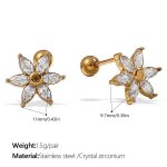 color: EH1137WEG Zircon Gold Earrings
